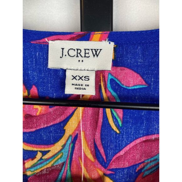 J. Crew Factory Sleeveless Floral Ruffle Top Size XXS Colorful Art to Wear NWT - Picture 9 of 12
